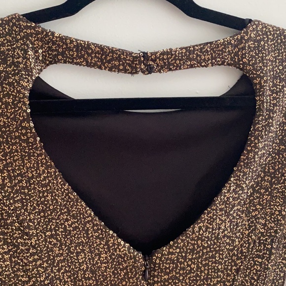 Guess Gold Sequin Long Sleeve Mini Dress - Picture 5 of 11